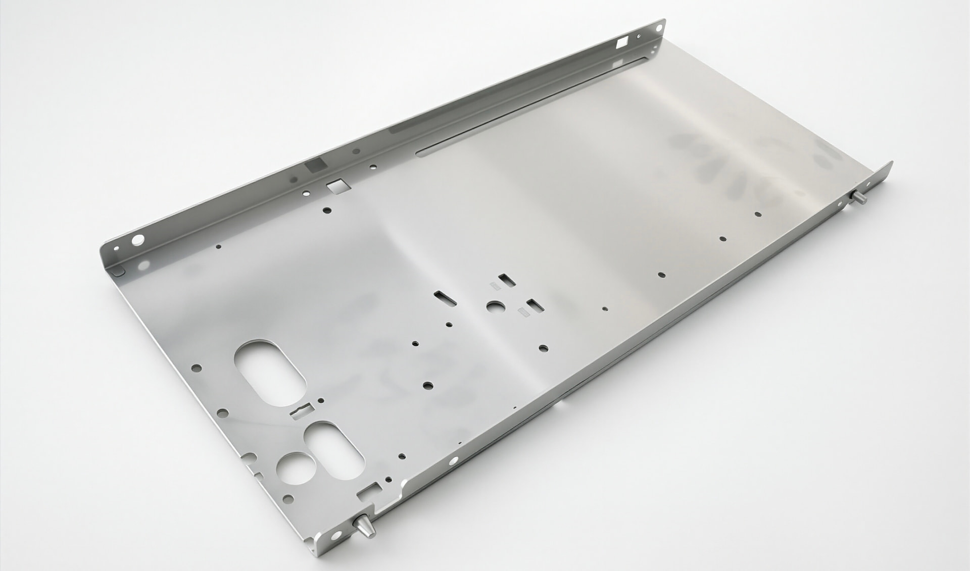 Precision cabinet mounting plate (laser cut, bent, riveted)