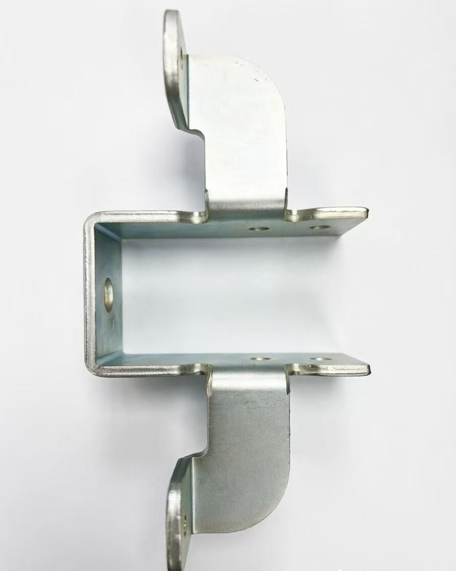 Zinc-plated formed clamp bracket, multi-bend